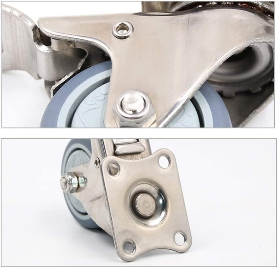 Ruote Ruote Girevoli Industriali Con Piastra For Carichi Pesanti, Rotella Girevole Rossa For Mobili In Poliuretano, Nucleo Ruota In Poliolefina - Foto 3