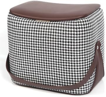 Taburete con forma de sillín, reposapiés tapizado para cambiar zapatos cómodamente en la sala de estar y la entrada