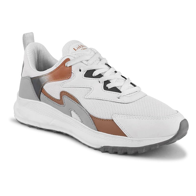 Image of Lakhani aashirwad Men's Sports Shoes | Lightweight Breathable Running Shoes for Men | Flynet Upper, Phylon Sole | Flexible, Comfortable Lace-Up Athletic Shoes