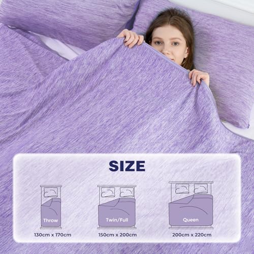 Image of Luxear Cooling Blanket for Summer Throw Arc-Chill 3.0, 200x220cm,Purple | Keep Cool For Sofa Bed, Comfort Soft Lightweight Nap Fabric Breathable Adult Baby Children Pet Dog King Size