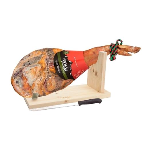 Jamón serrano con jamonero y cuchillo, paletilla de Serón Gran Reserva, 4,5 Kg