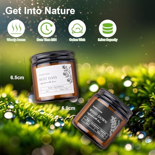 Scented Candles Gift for Women Men, Sleep Candles Gift for Anxiety Relief & Promotes Sleep, Natural Soy Wax Aromatherapy Candle, Ideal Gifts for Birthday, Anniversary Bath Relaxation - Image 4