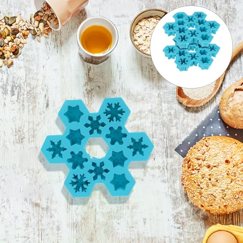 IMIKEYA Moldes flexibles para cubitos de hielo de silicona azul miniatura 7