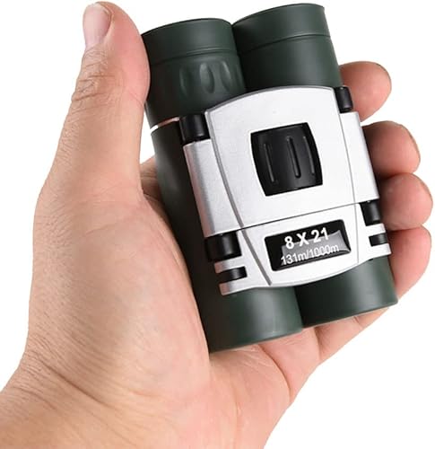 Prismáticos compactos para niños y adultos, telescopio óptico real de 8 x 21 pulgadas para observación de aves, ópera, senderismo, caza, viajes,