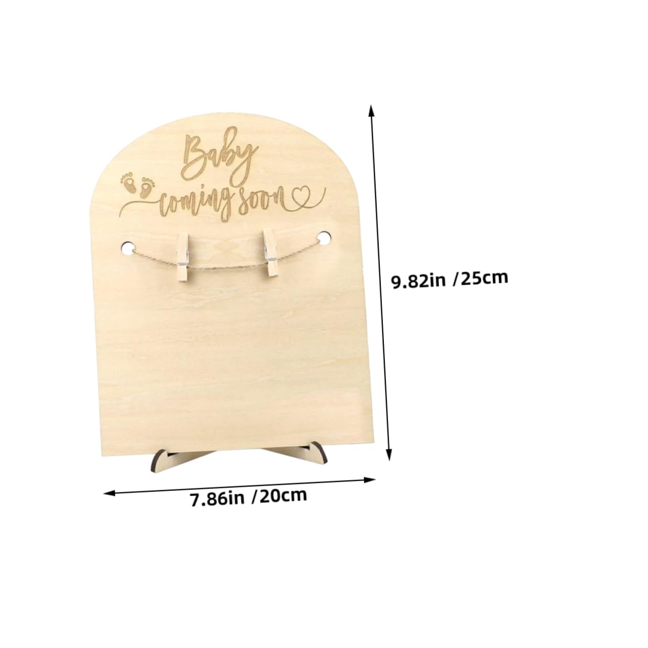 Veemoon 2Sets Wooden Birth Announcement Signs with Stands Clips Elegant Nursery Wall Decor for Newborn Hospital Shower Celebrations Durable Keepsake Plaques for Convenient