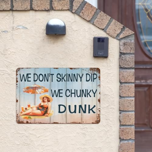 Cartel metálico divertido para piscina 12x8 pulgadas miniatura 7