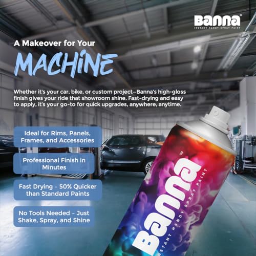 Image of BANNA Sand Drift Grey - Chevrolet Automotive Spray Paint | DIY Acrylic Multipurpose Spray Paint | Quick-Drying, Multi-Surface for Metal, Wood, Plastic, Walls, Automotives, Glossy Finish
