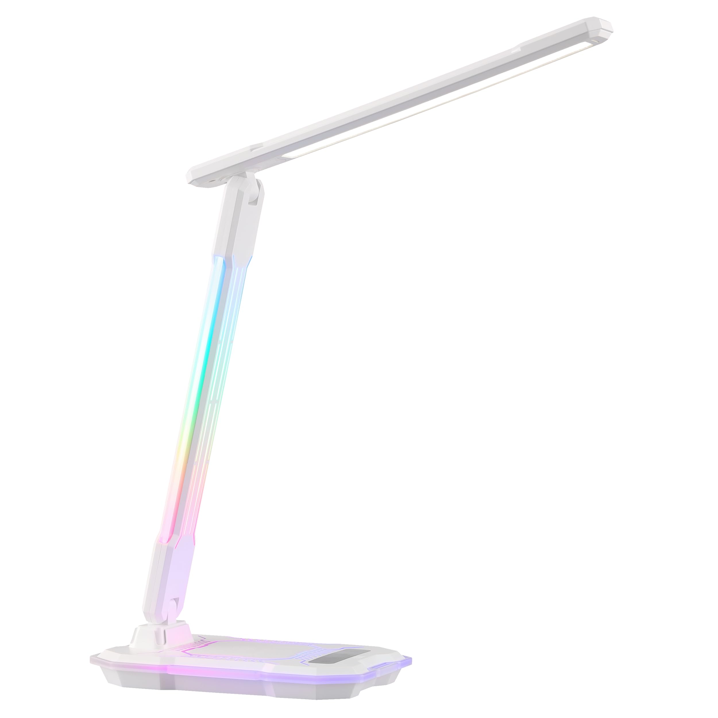 Lightbox LED Schreibtischlampe - dimmbare Schreibtischleuchte - Tischlampe mit Touch und USB - CCT-Funktion - Wireless Charging - RGB-Lichteffekt