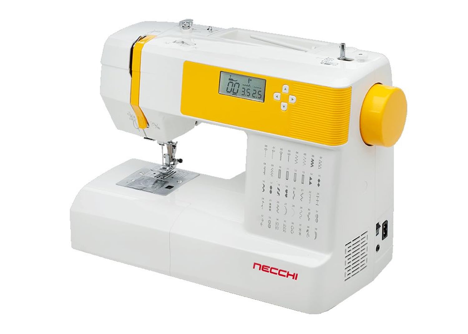 Necchi HP04 macchine per cucire elettronica 40 punti nterno in pressofusione in Alluminio, scocca in ABS diplay LCD