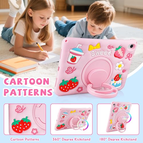Coque pour iPad 10e génération et A16 avec support rose