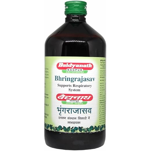 Baidyanath Asli Ayurved Bhringrajasava 450 ml Syrup |Made with Natural Ayurvedic Ingredients for Hair, Liver, Cough Health and Blood Purifier