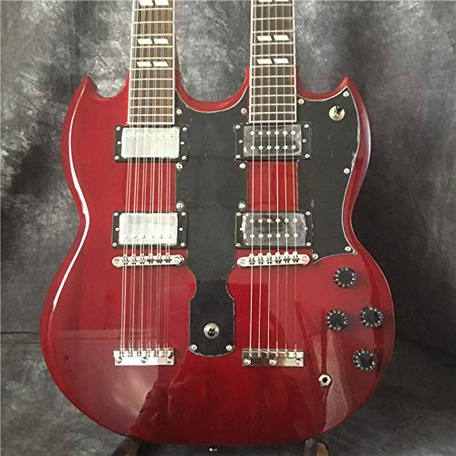 AURH skjos Double Tête Guitare Électrique Rouge 12 Chaîne + 6 Chaînes De Matériel De Placage De Guitare Classique (Color… - Les Beatles, Paul McCartney, John Lennon, RIngo Starr, George Harrison AURH skjos Double Tête Guitare Électrique Rouge 12 Chaîne + 6 Chaînes De Matériel De Placage De Guitare Classique (Color… – Image 3