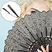 VALICLUD 2pcs Embroidery Folding Hand Fans with Gold Tassel, Black Decorative Fashionable Handheld Fans for Women, Vintage Style Party, Wedding, and Costume Accessories