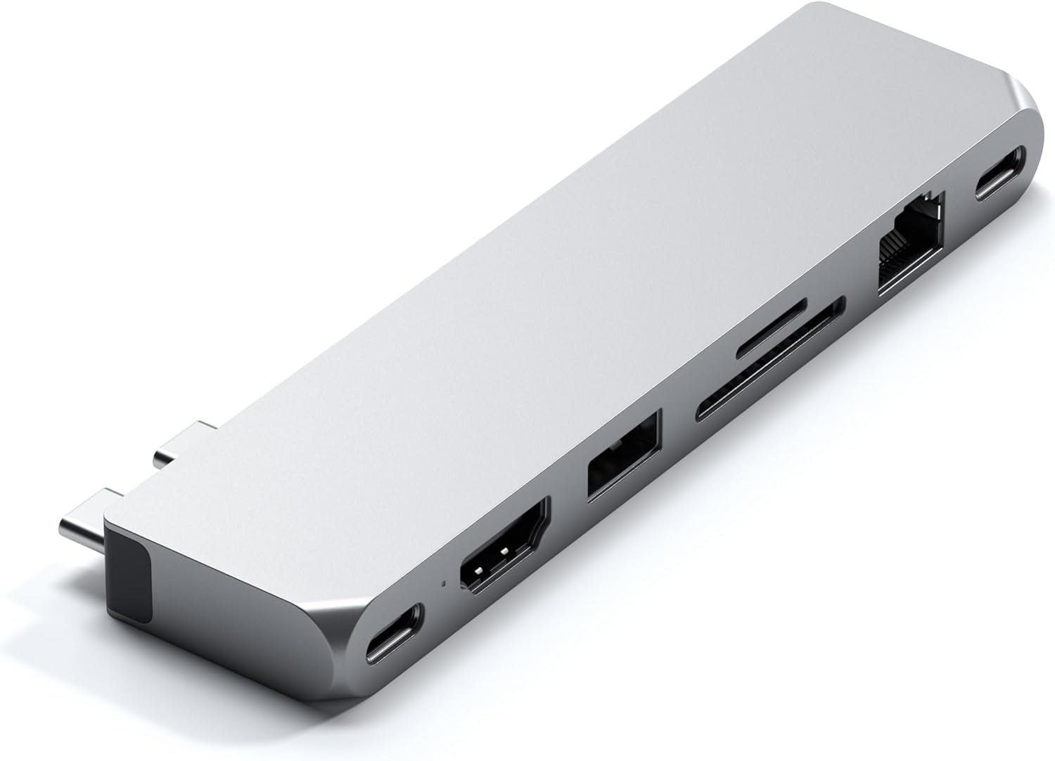 Satechi USB C Hub Multiport Adapter Pro Hub Max, USB-C Dongle with USB4, 4K HDMI, USB-A Data, Ethernet, Micro/SD SD Readers, Audio Jack, for MacBook M1 M2 M3 M4 - Silver