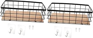 DECHOUS 2pcs Wall-mounted Bathroom Storage Basket Versatile Organizer for Kitchen Bathroom Capacity Wire Rack for Toiletries Cosmetics and Sundries Easy to Install