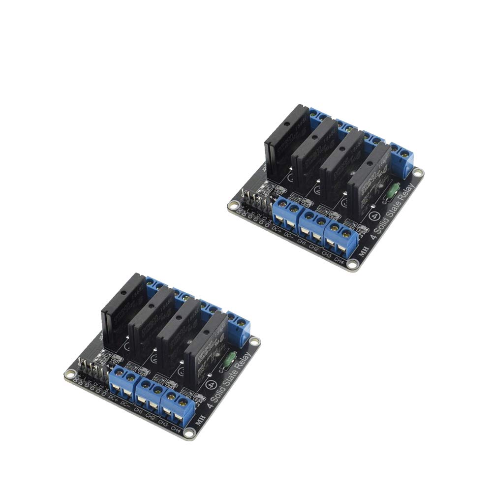 KOOBOOK 2Pcs 5V 4 Channel Low Level Trigger Solid State