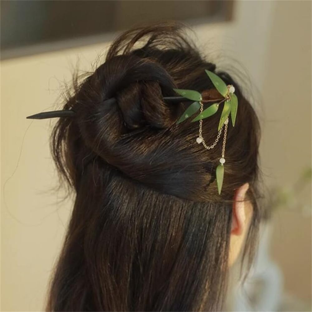 Amazon.co.jp: [TingTing Rose] 竹と笹のかんざし 竹の葉 