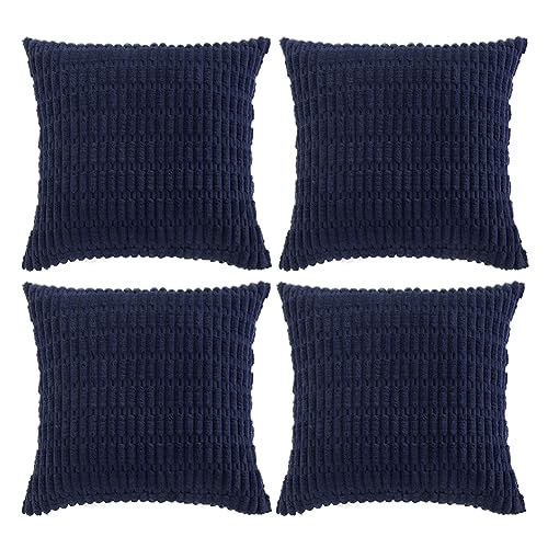 Fancy Homi 4 Packs Navy Blue Decorative Throw Pillow Covers