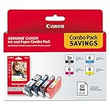 Canon 4479A292 4479A292 (BCI-3E/BCI-6) Ink & Paper Combo Pack, Black/Cyan/Magenta/Yellow