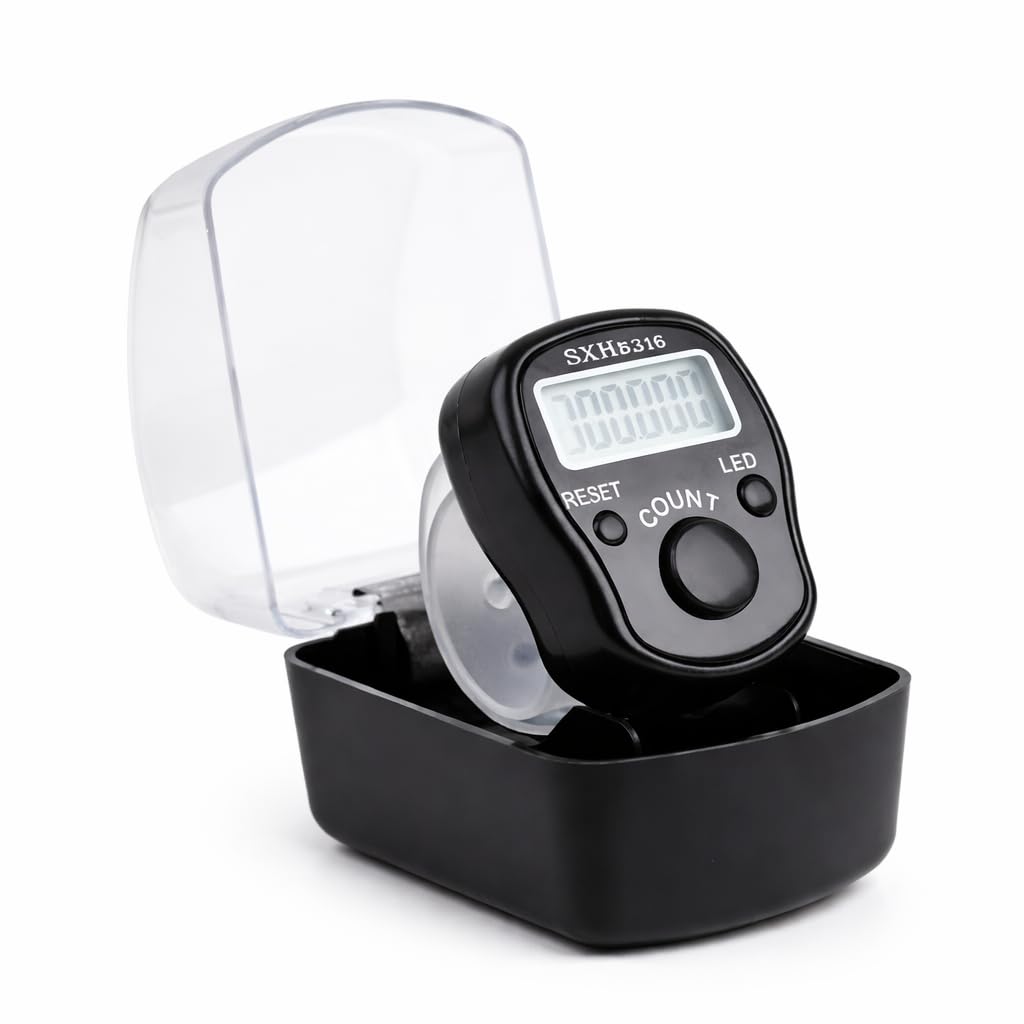 Digital Tasbeeh Hand Tally Counter Finger Ring Digital Counting Machine Counter Tasbeeh & Jaap mala for Counting Purpose with LED (1 Pc - Color Will be Sent as per Availability)