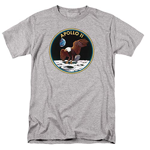 NASA Apollo 11 Mission Patch T Shirt and Stickers (X-Large) Athletic Heather