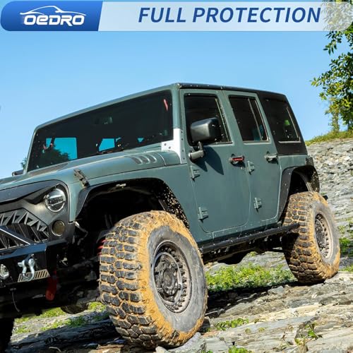 Image of OEDRO Front & Rear Fender Flares Compatible with 2007-2018 Jeep Wrangler JK