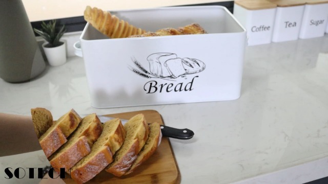 Lot De 4 Boîtes à Pain Et Boîtes à Pain Avec Couvercle En Bambou Et