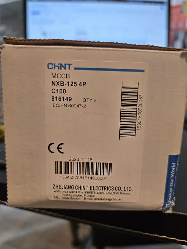 CHINT NXB-125 Magnetotérmico 4P 100A Curva C 10kA Interruptor Automático Modular IEC 60947-2 Ref. 816149