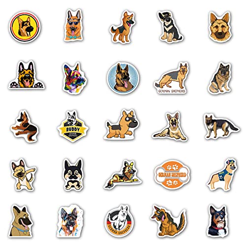 Deutsche Schäferhund Aufkleber, Wasserdicht Vinyl German Shepherd Dog Hund Sticker für Laptop Wasserflasche Skateboard Fahrrad Helmet Gitarre Reisekoffer Gepäck Möbel Scrapbook Handyhülle [100 Stück]