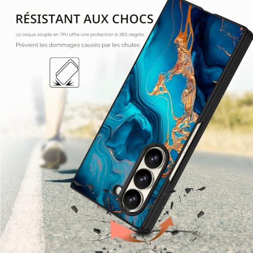 Coque Z Fold 6 Ajustement Mince Brille dans le Noir - Dos Rigide PC GaoBao - 4