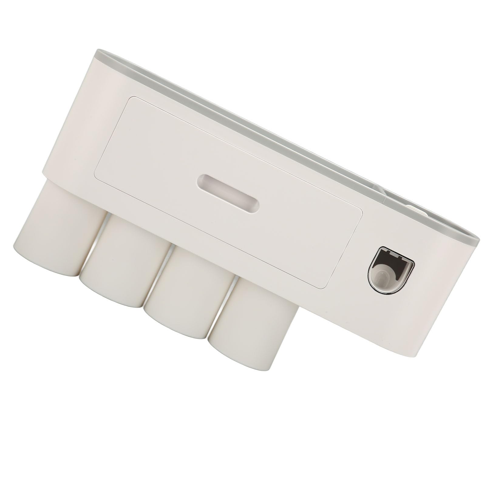 Organizador de Montaje en Pared para Cepillos de Dientes, con Adhesivo para Almacenamiento en el Baño, Sostiene Varios Cepillos de Dientes y Vasos de Enjuague (4 Tazas)