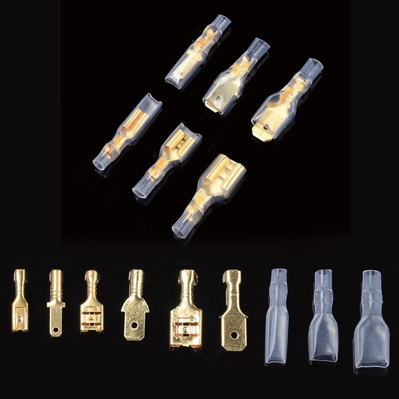 Kit assortimento di 270 connettori maschio e femmina isolati da 2,8/4,8/6,3 mm per terminali a crimpare elettrici.