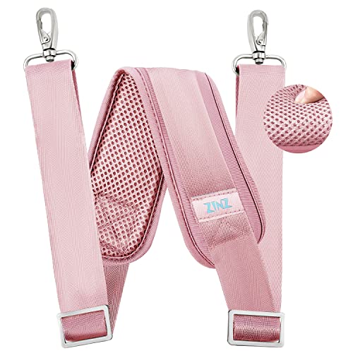Image of ZINZ 79 inch Shoulder Strap, Extra-thick Fixed Cushion Pad and Dual Clasps Universal Replacement Strap with Metal Swivel Hooks for Laptop Bags, Luggage Bags, Camera, Crossbody (200cm,Pink)