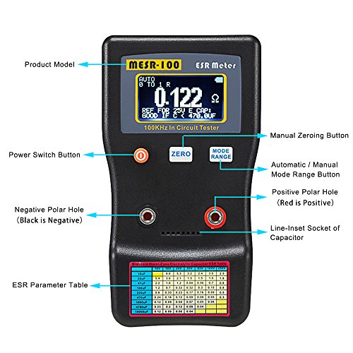 Signstek US-171024-02 Mesr-100 V2 Auto Ranging In Circuit Esr Meter Capacitor Tester/Low Ohm Meter Up To 0.01 To 100R, Support In Measuring Capacitance Resistance Circuit thumb #3