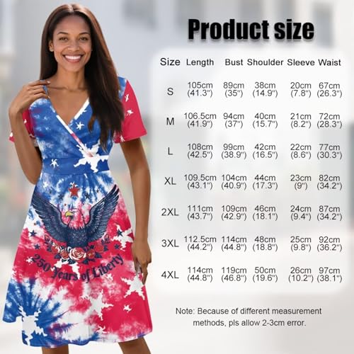 Image of Women's Summer Formal Dresses Short Sleeve Wrap V Neck Dresses Bridesmaid Wedding Guest Dress with Pockets
