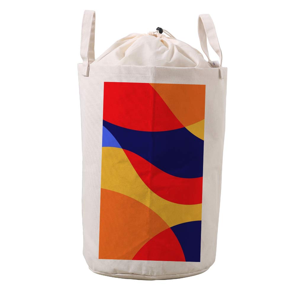 Bolsa de ropa de baño de lino impermeable con cordón y diseño abstracto