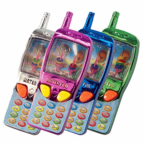 Giggle Time Cellphone Water Game (12) Pieces - Water Ring Toss Handheld Games for Kids, Water Games for Kids, 90s Games, Party Favors, Piñata Stuffer, Carnival Prize, Back to School Supplies - 4 in