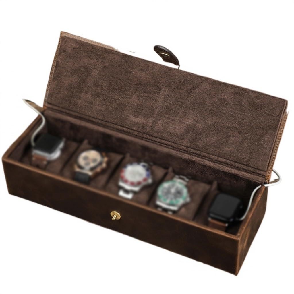 Boîte de montre en cuir à 5 emplacements pour ranger vos tocantes