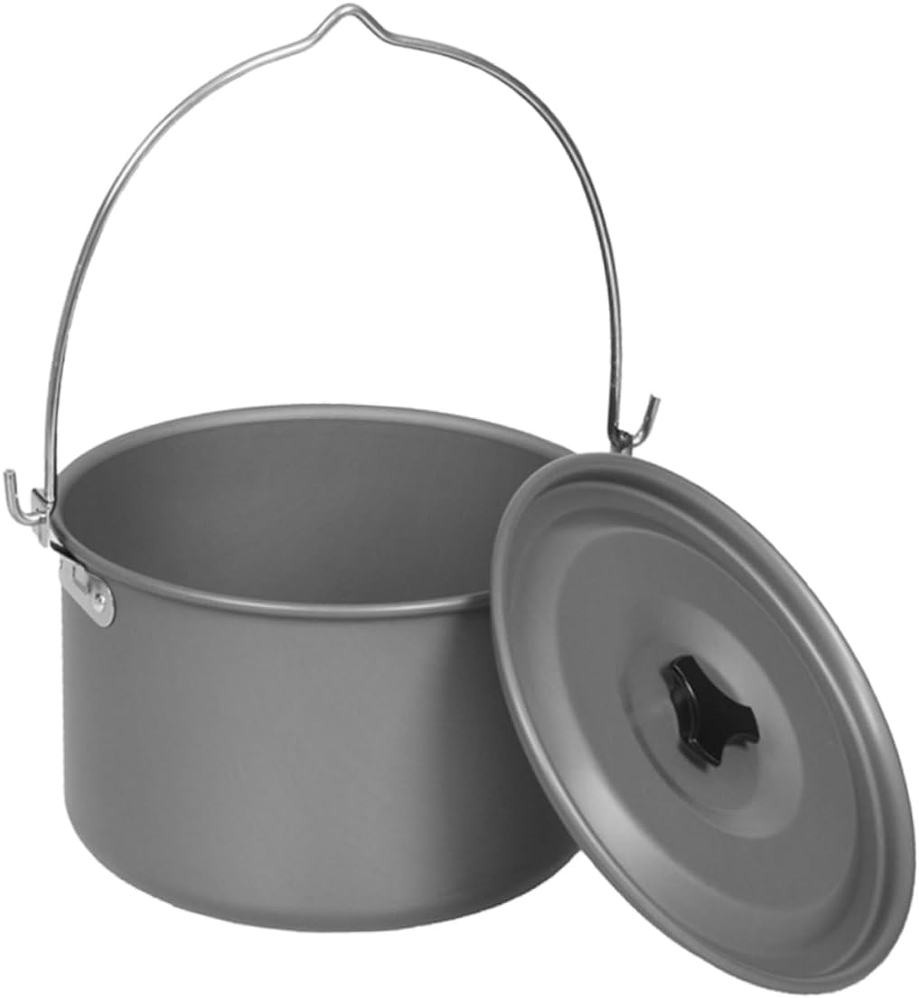 Cast Camping Pot Set Heat Exchange Cooking Pot Person Camping Cooking Essentials for Campfire