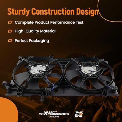 Image of maXpeedingrods Dual Radiator Cooling Fan Assembly w /Shroud for Subaru Forester 2004-2008 H4 2.5L 45121FE001 45122SA000 FA70507
