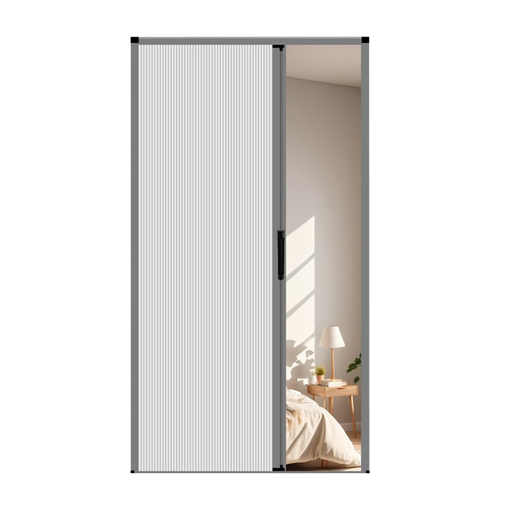 No-Drilling Sliding Folding Door, Interior Accordian Door, Sliding Door Accordion Style, Room Divider for Closet RV Patio(31.5x51.2in)