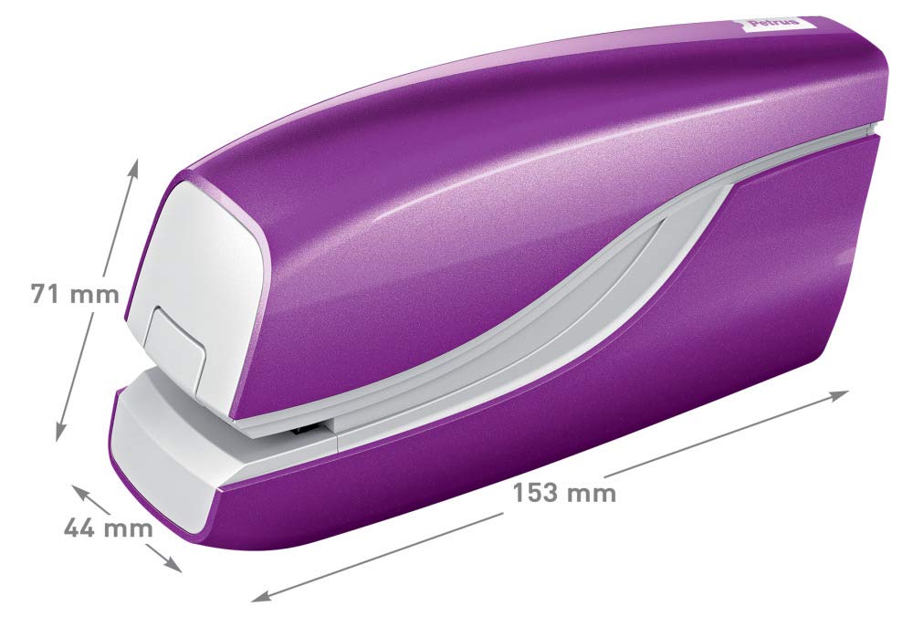 PETRUS 624825 - Grapadora eléctrica modelo E-310 (Alimentación 4 pilas 1,5V no incluidas) color violeta metalizado