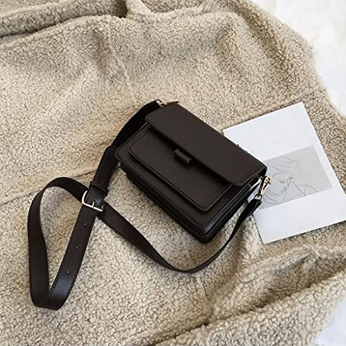 PU Leather Square Crossbody Bag Retro Waterproof Durable Ladies Shoulder Messenger Bag Perfect Gifts for Mother Lady Girlfriend (Dark Brown)3