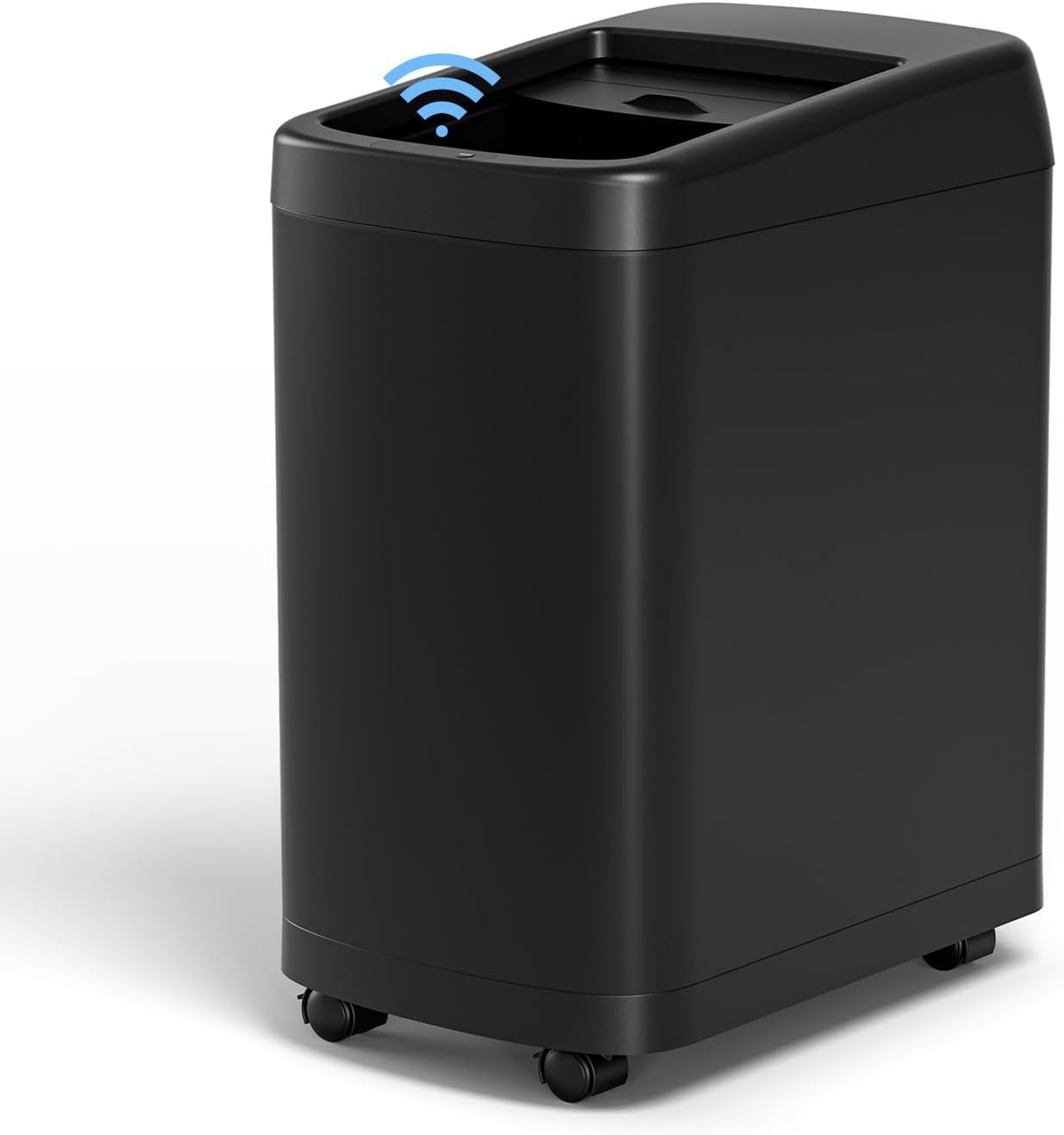 ELLO&ALLO Garbage Can Motion Sensor Trash Can 8 Gallon for Kitchen with Roll Up Lid, Automatic Touch Free High-Capacity with Wheels Black Waste Bin