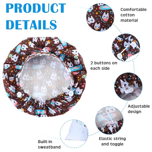 8 Gorros Bouffant Ajustables con Estampados Variados miniatura 3