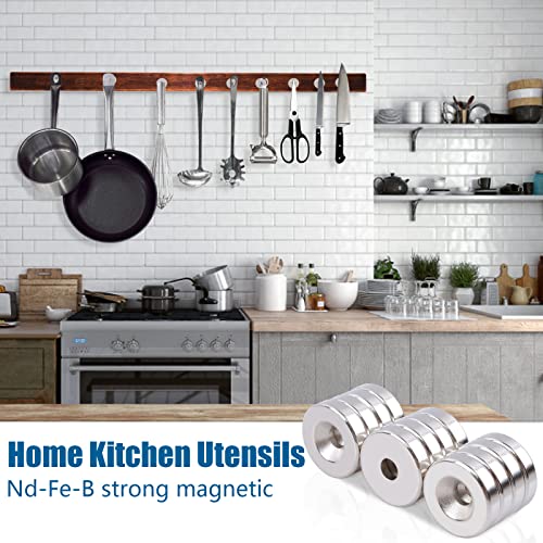 Magxcene Neodymium Disc Countersunk Hole Magnets With Screws, Strong Rare Earth Magnets Heavy Duty For Tool Storage, Ring Neodymium Magnet For Lockers, Warehouse, Door 0.78'' X 0.19'', Pack Of 4 #TOP2