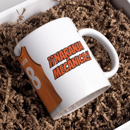 DEREGALOOS Taza Personalizada Baloncesto ACB con Nombre y Número. Diseño Tipo Camiseta Inspirado en Equipos Nacionales. Regalo para Fans del Basket. Taza Niño, Niña, Hombre o Mujer (Valencia)