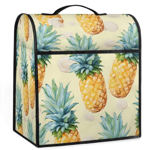 Coffee Maker Cover Watercolor Pineapple Kitchen Appliance Covers Small Appliance Covers Blender Cover Juicer Cover Dust Covers for Kitchen Appliances with Top Handle and Pockets,Washable,B689