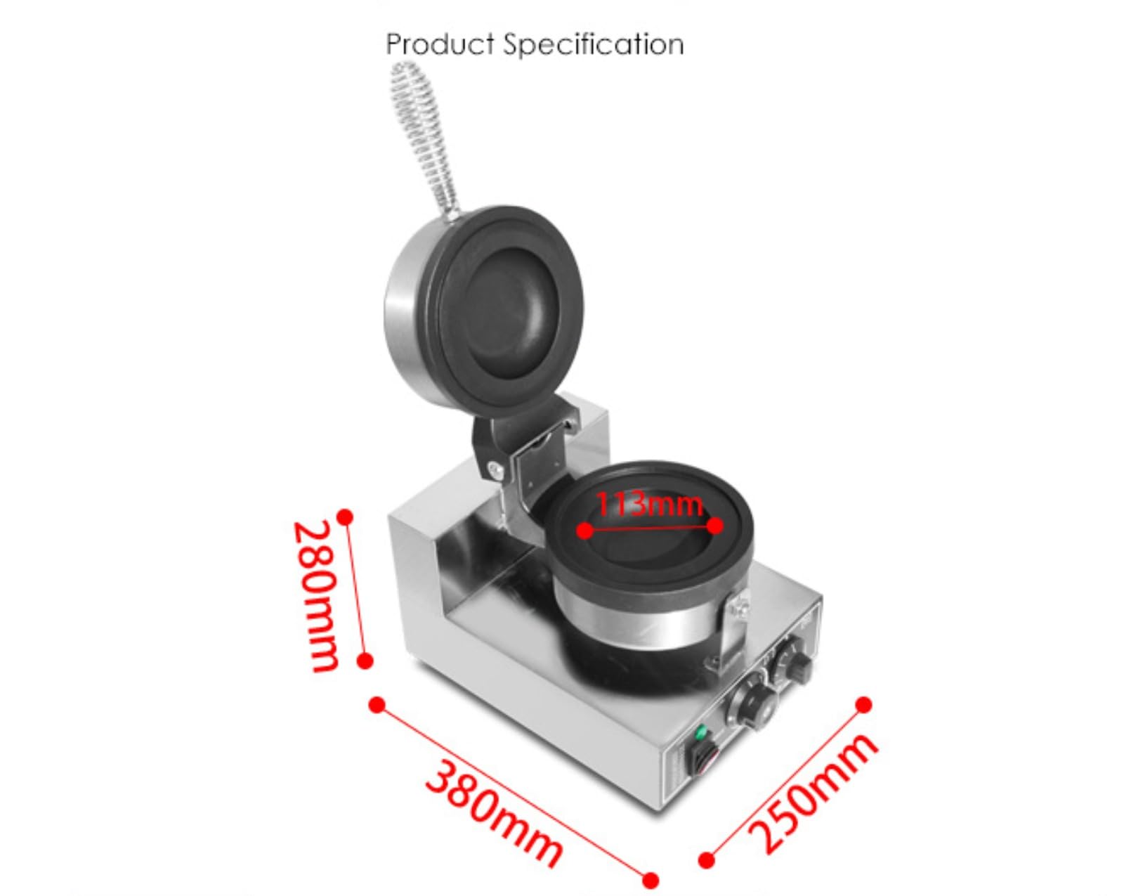 Commercial Ice Cream Burger Maker, Electric Waffle Maker,Sandwich Machine, Non-Stick Burger Press with Adjustable Temperature