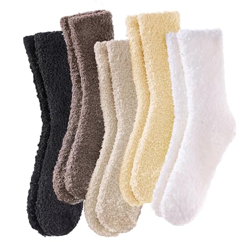 VoJoPi 5 Pairs Women's Fuzzy Socks